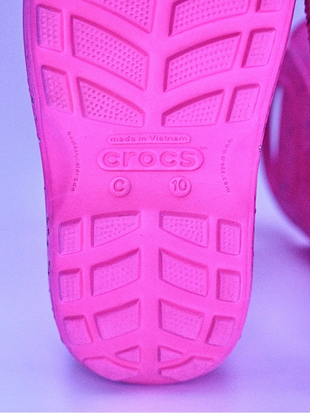 💖 Crocs Kids Rain Boots – Pink Glitter – Size C10 💖 - Picture 6 of 12
